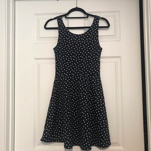 Navy and White Polka Dot Dress - Size 6